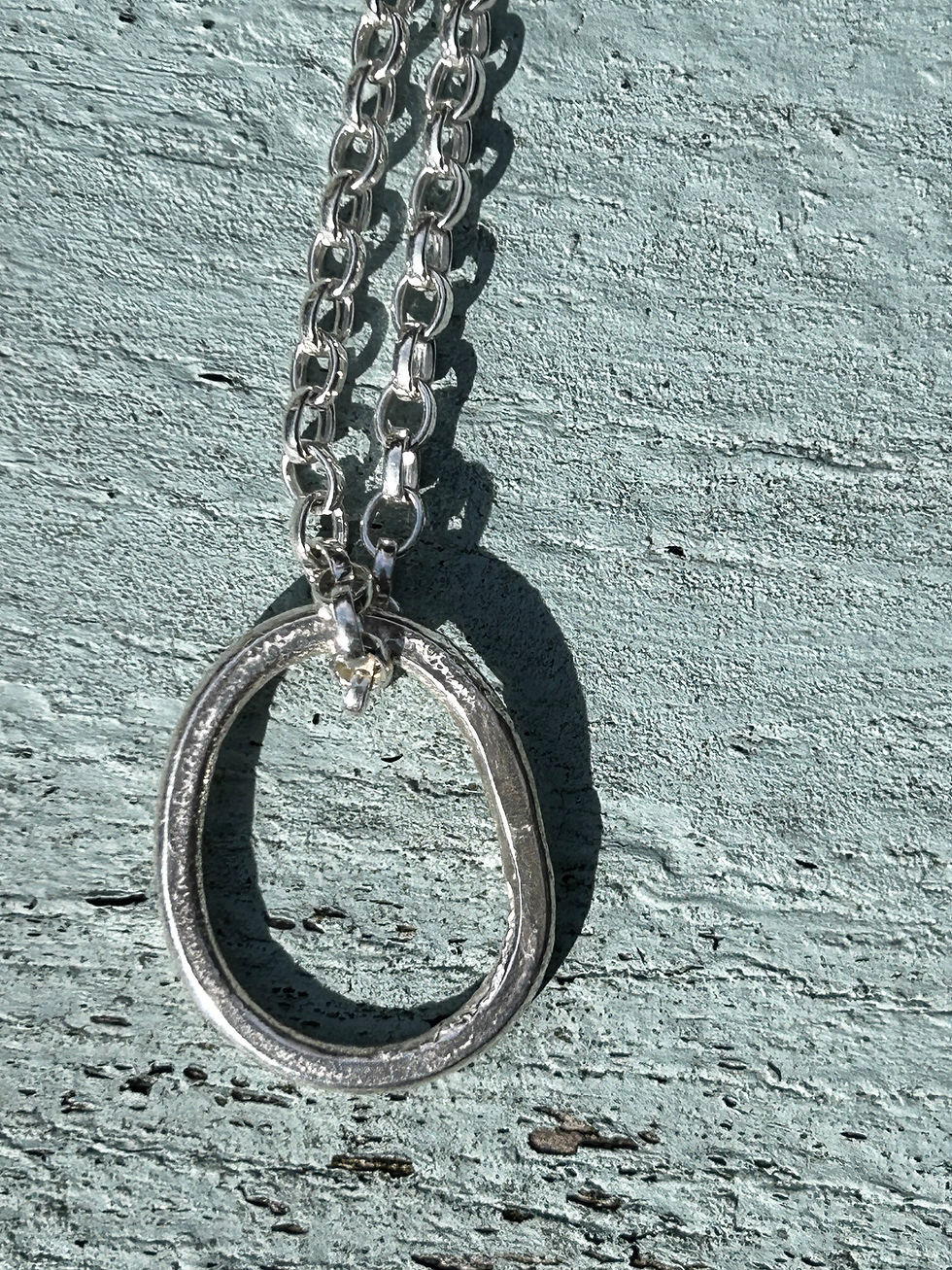 Thumbnail: Mermaid sea shape silver necklace made to order 