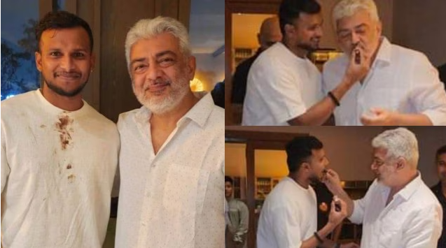 Ajith Kumar and Indian cricketer T Natarajan spotted together