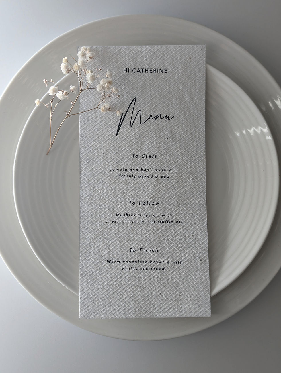 Thumbnail: Catherine Plantable Seed Paper Menu
