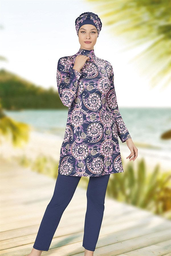 Thumbnail: Women's Embroidered Modest Burkini Swimwear