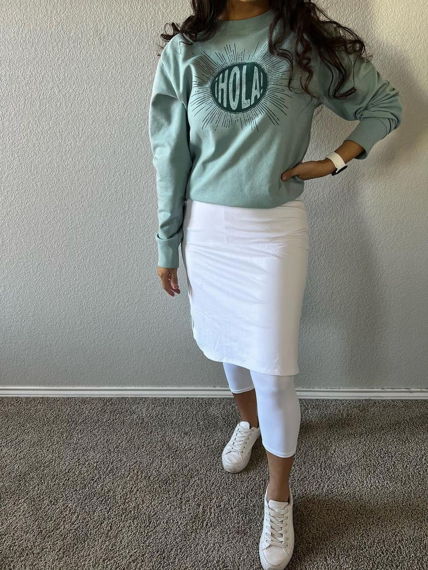 Thumbnail: 21-22" Activewear  material pencil skirt with capri leggings 