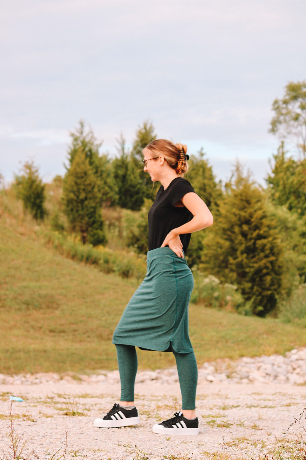 Thumbnail: Space dye athletic skirt with long leggings attached 