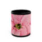 Thumbnail: Pink Poinsettias Christmas Flowers Black Mug (11oz, 15oz)