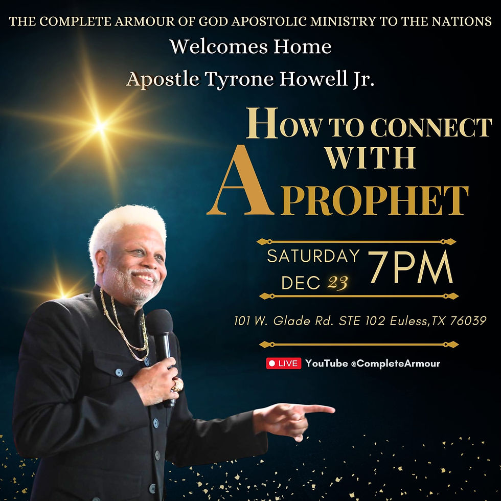 How to Connect with a Prophet - Apostle Tyrone Howell Jr.