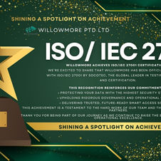 Proud moment for Willowmore! We’re now ISO/IEC 27001 Certified We are officially ISO/IEC 27001 certified, awarded by SOCOTEC, 2025 !!!