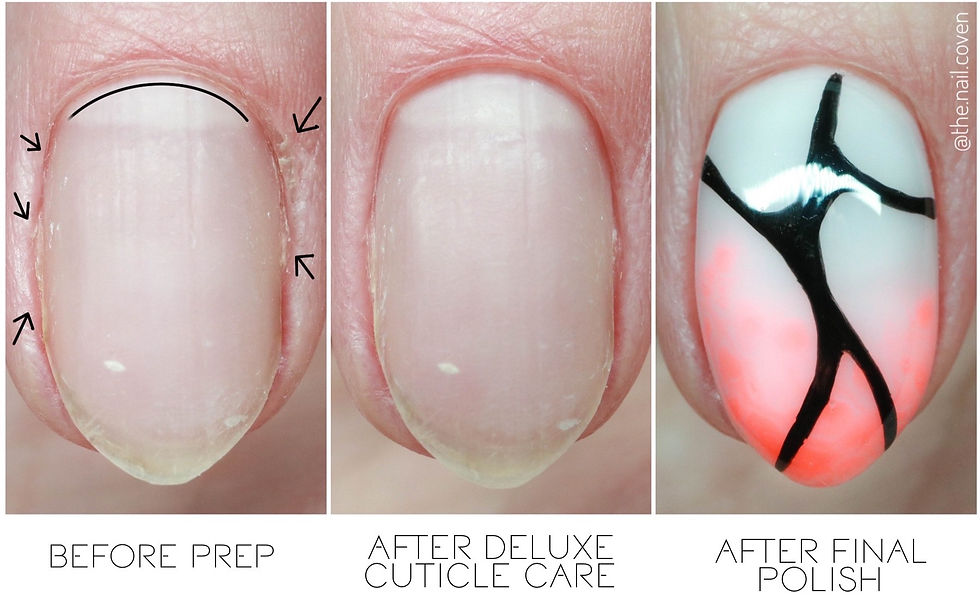 natural nail after deluxe manicure at nail salon in Orangeville, Ontario