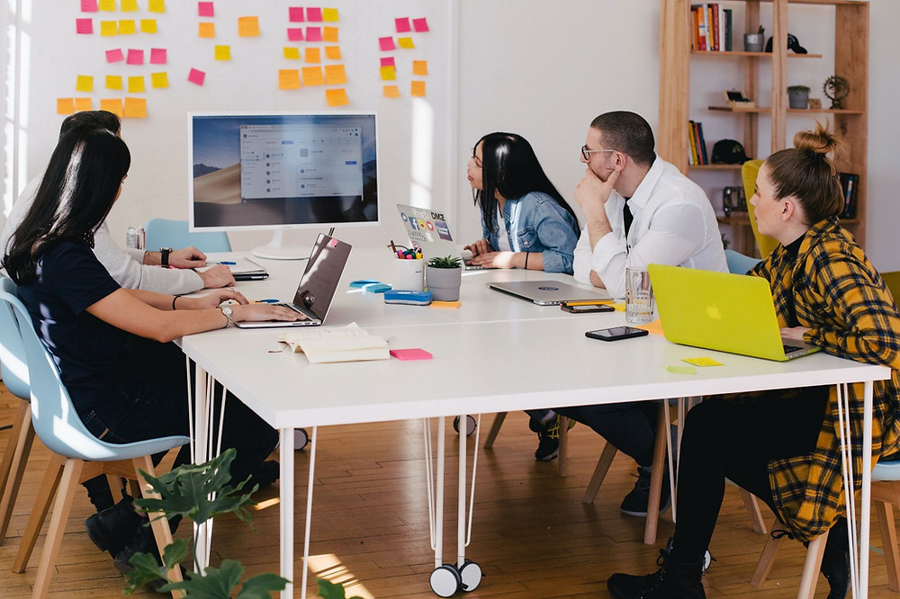 A group of colleagues in a meeting