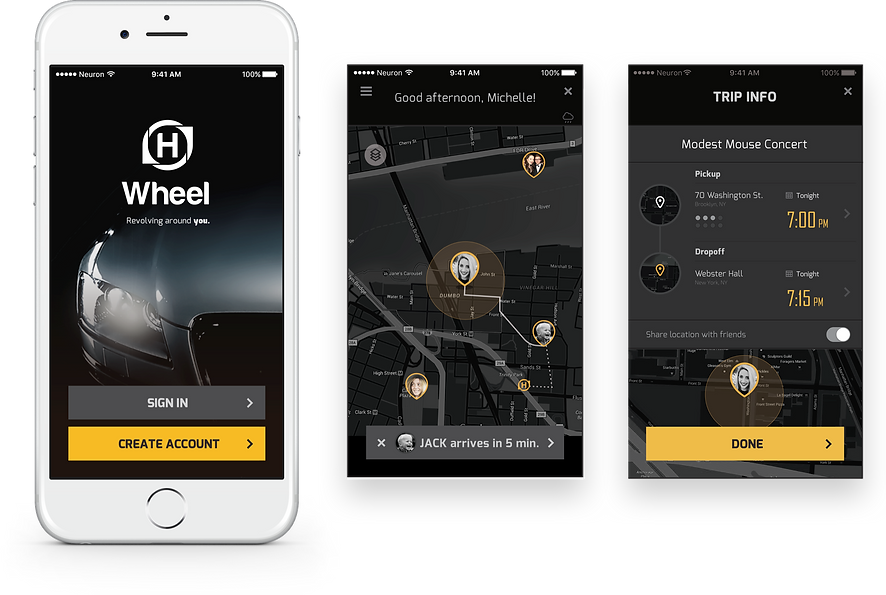 Wheel Mockups on mobile phone