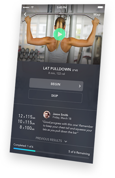 Continuum exercise overview showcasing UX and UI design for a mobile app