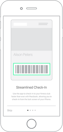 Continuum mobile app checkin screen