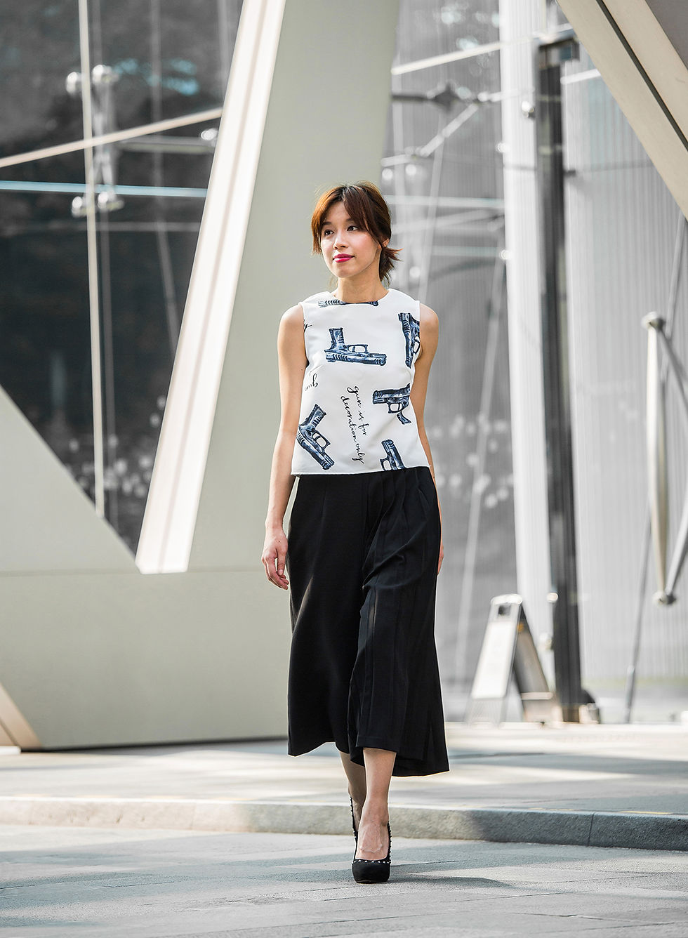 Thumbnail: Gun is for decoration only Crew-neck Top