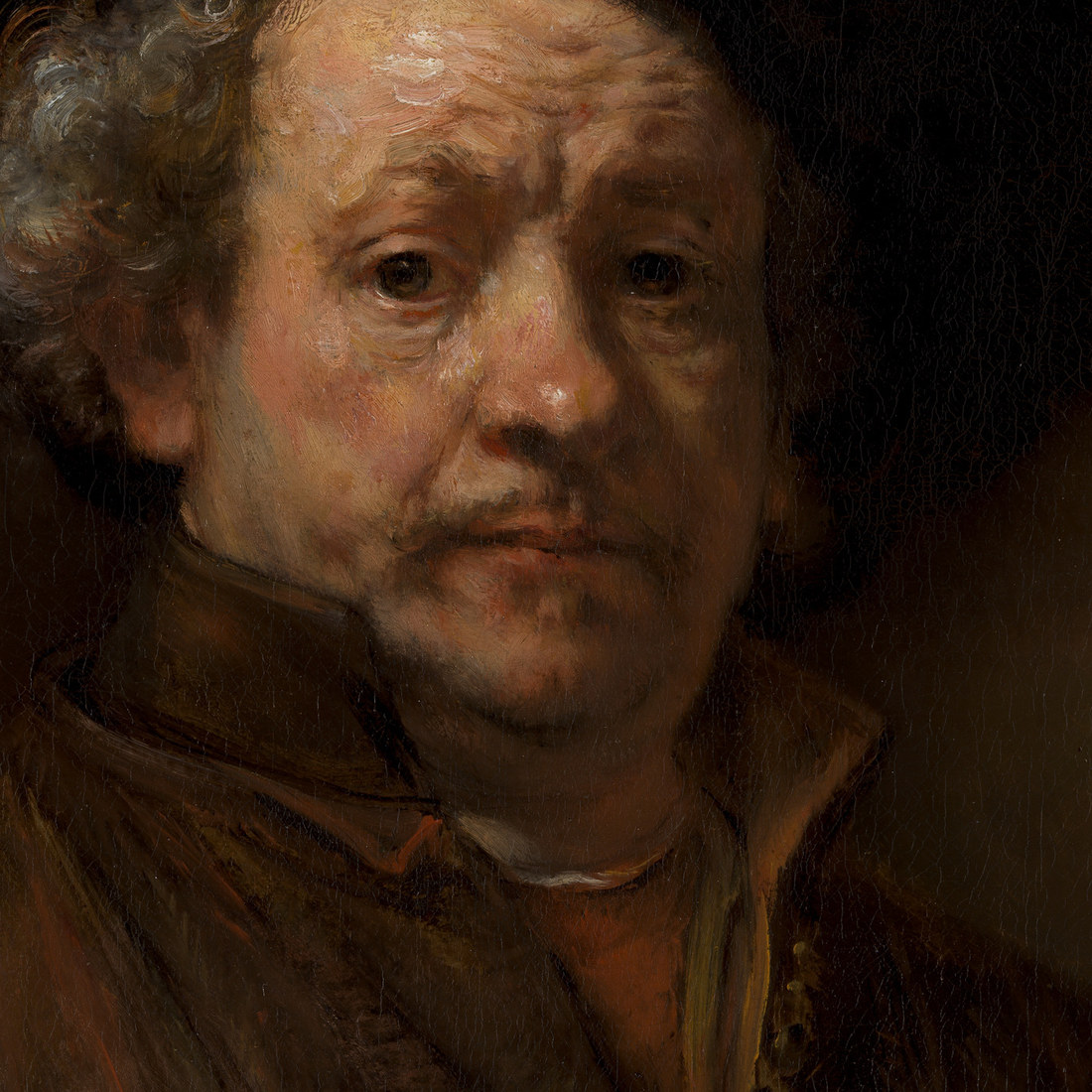 Rembrandt's Aristotle with a Bust of Homer, 1653, showing the deep black robe painted with bone black pigment