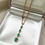 Thumbnail: Drop Necklace w Emeralds and diamonds, 18K