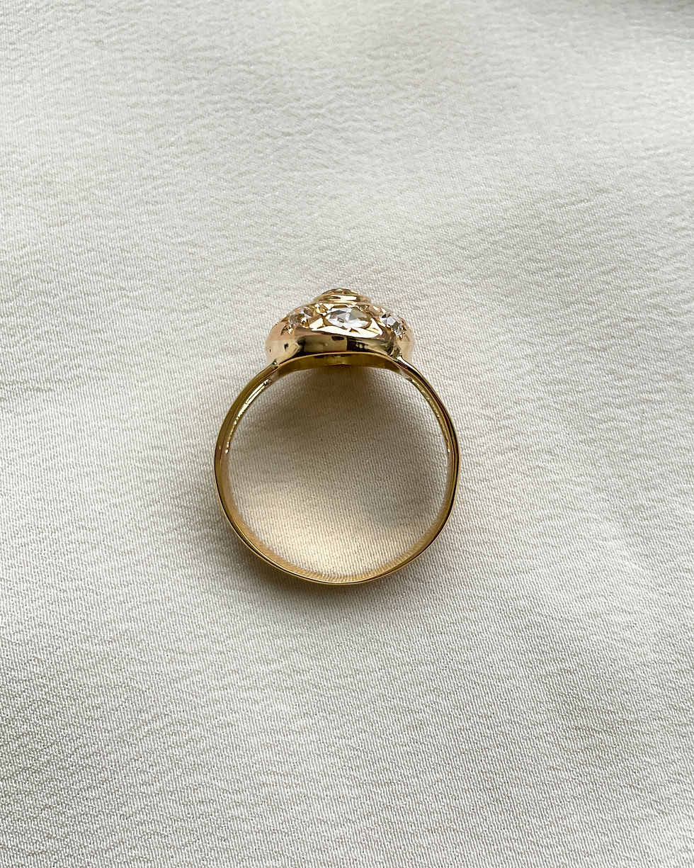 Thumbnail: Larger sized Antique Sun and Stars ring, 18K