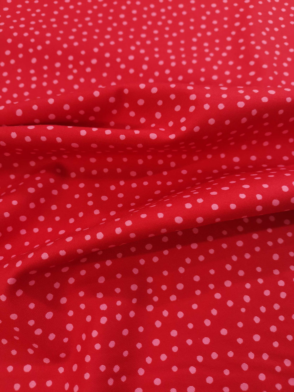 Woven Cotton - Moda - Flower Patches by Amarylis Henderson - Rain Dots - Ruby