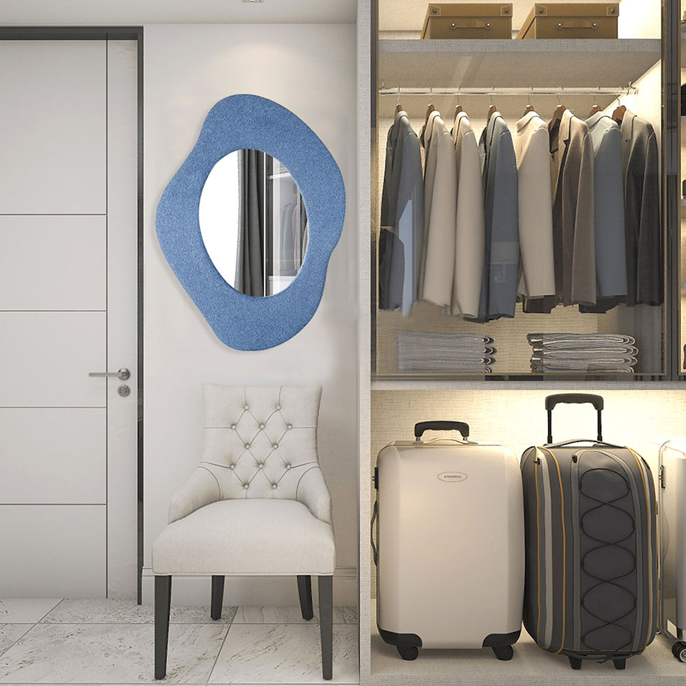 縮圖：Flannel irregular wall mirror