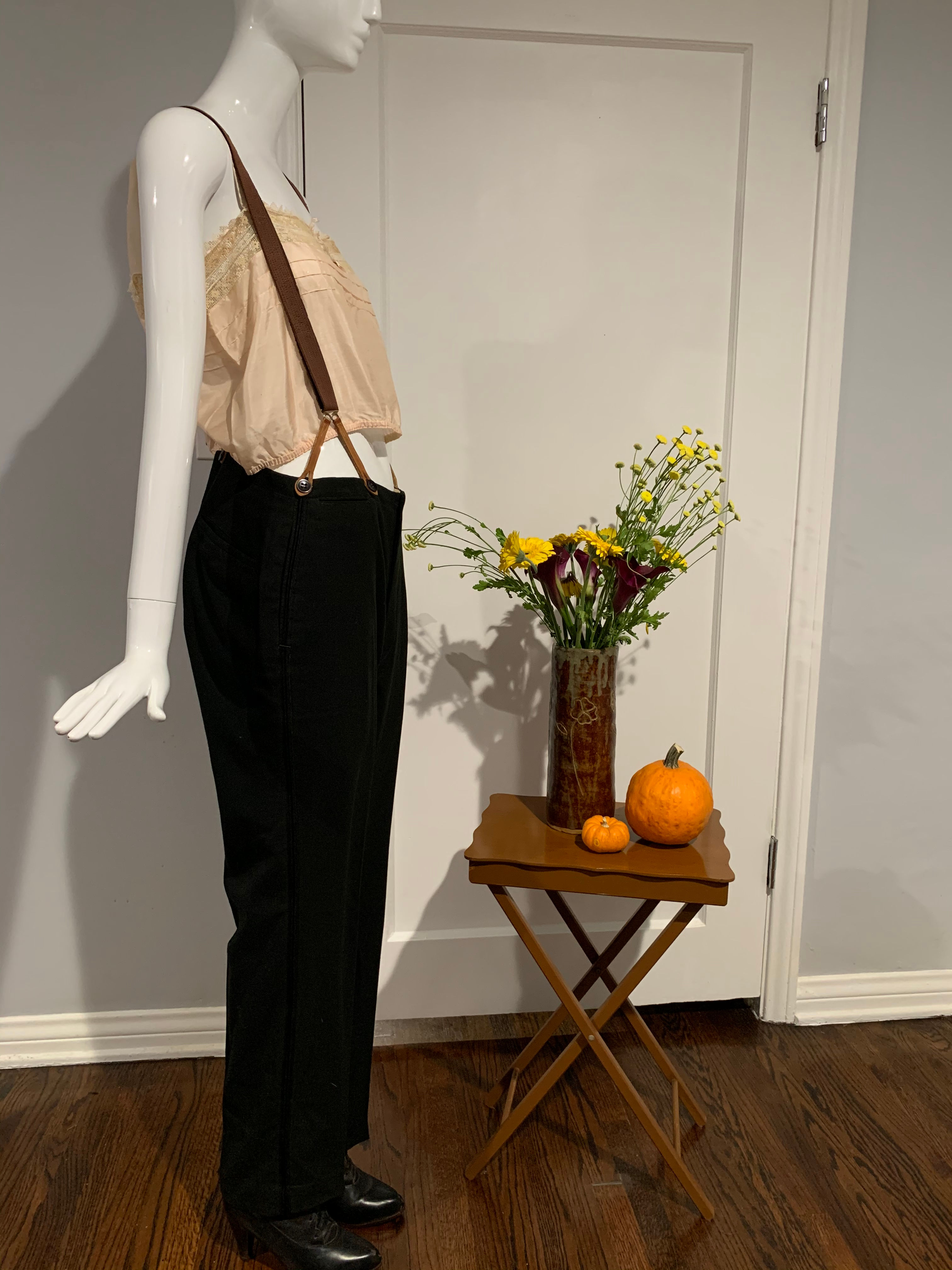 Antique Tuxedo Pants with Suspenders