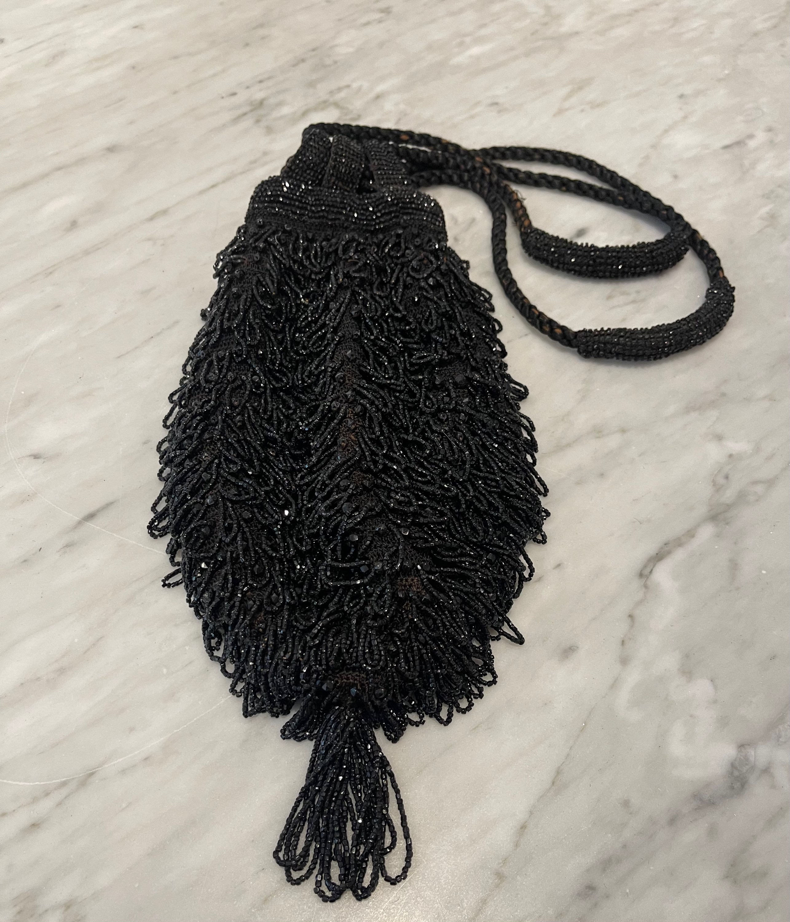 Antique Glass Bead Flapper Handbag 