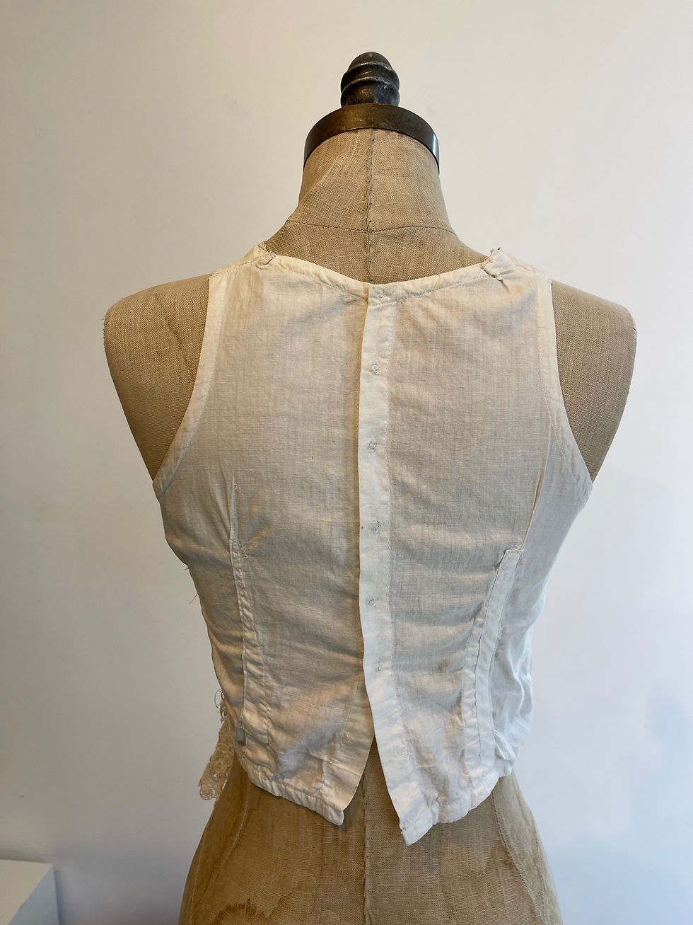 Thumbnail: Antique Edwardian Tiered Ruffle Lace Top 