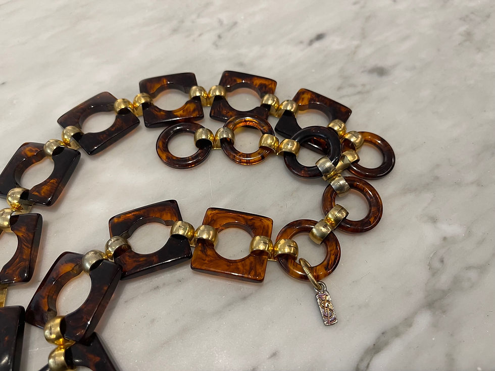 Thumbnail: Yves Saint Laurent Tortoise Lucite Link Belt 