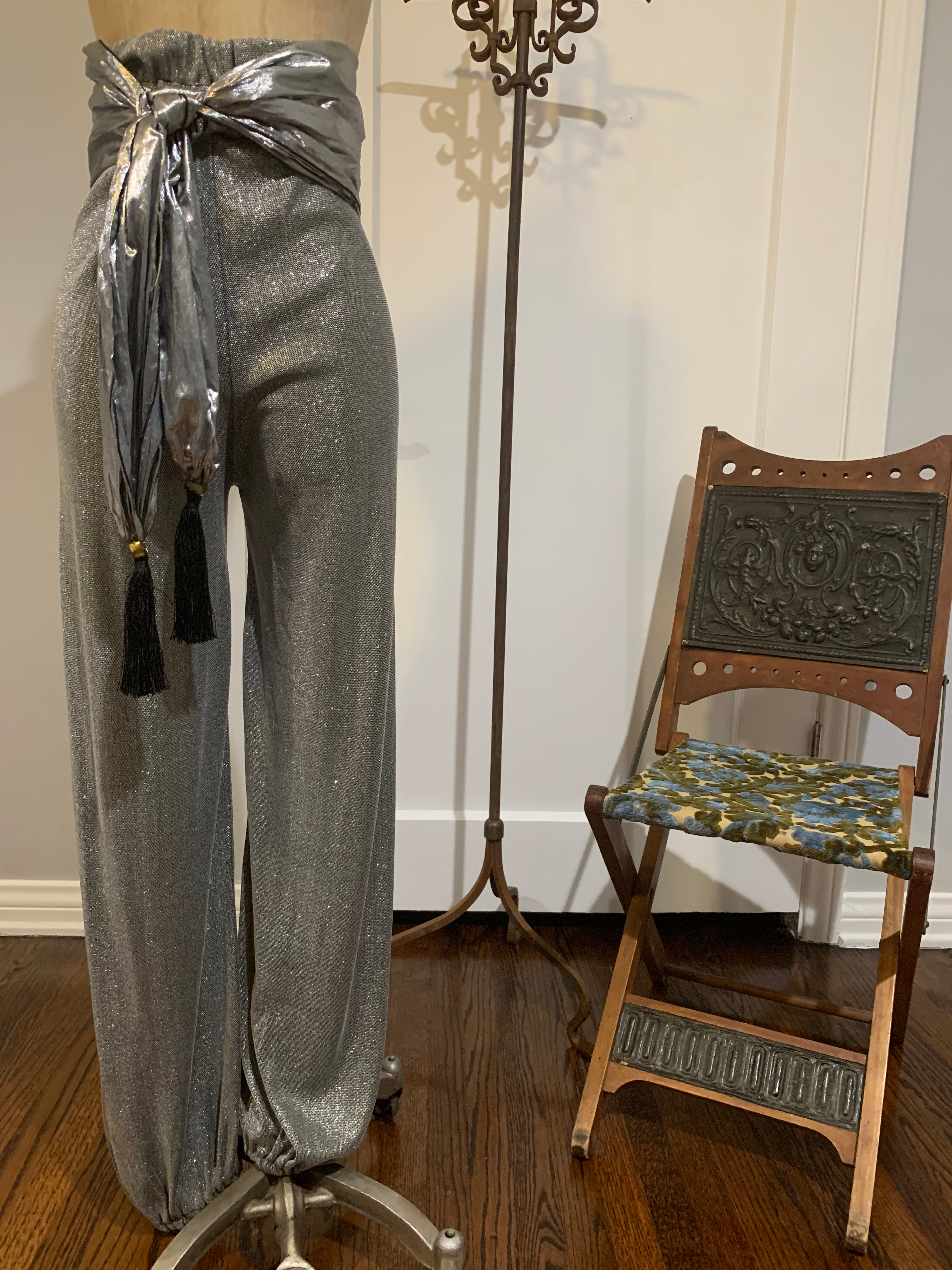 Silver Metallic Harem Pants