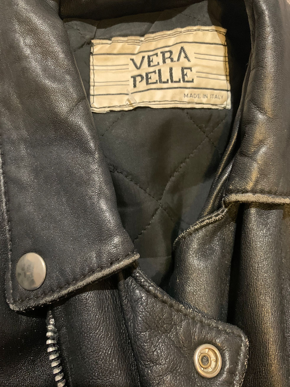 Thumbnail: Vintage Leather Fringe Motorcycle Jacket