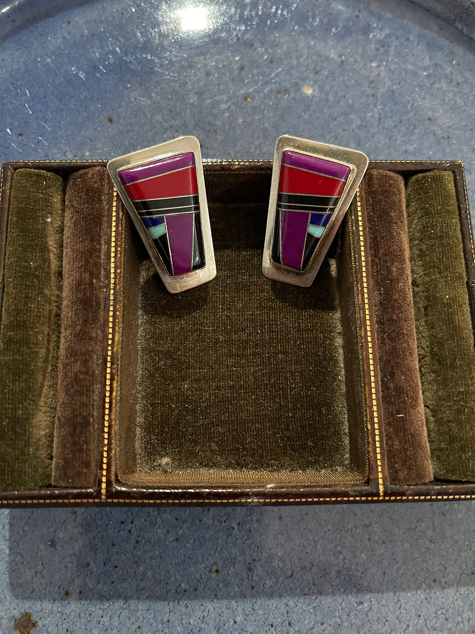 Thumbnail: Vintage Sterling Silver Earrings