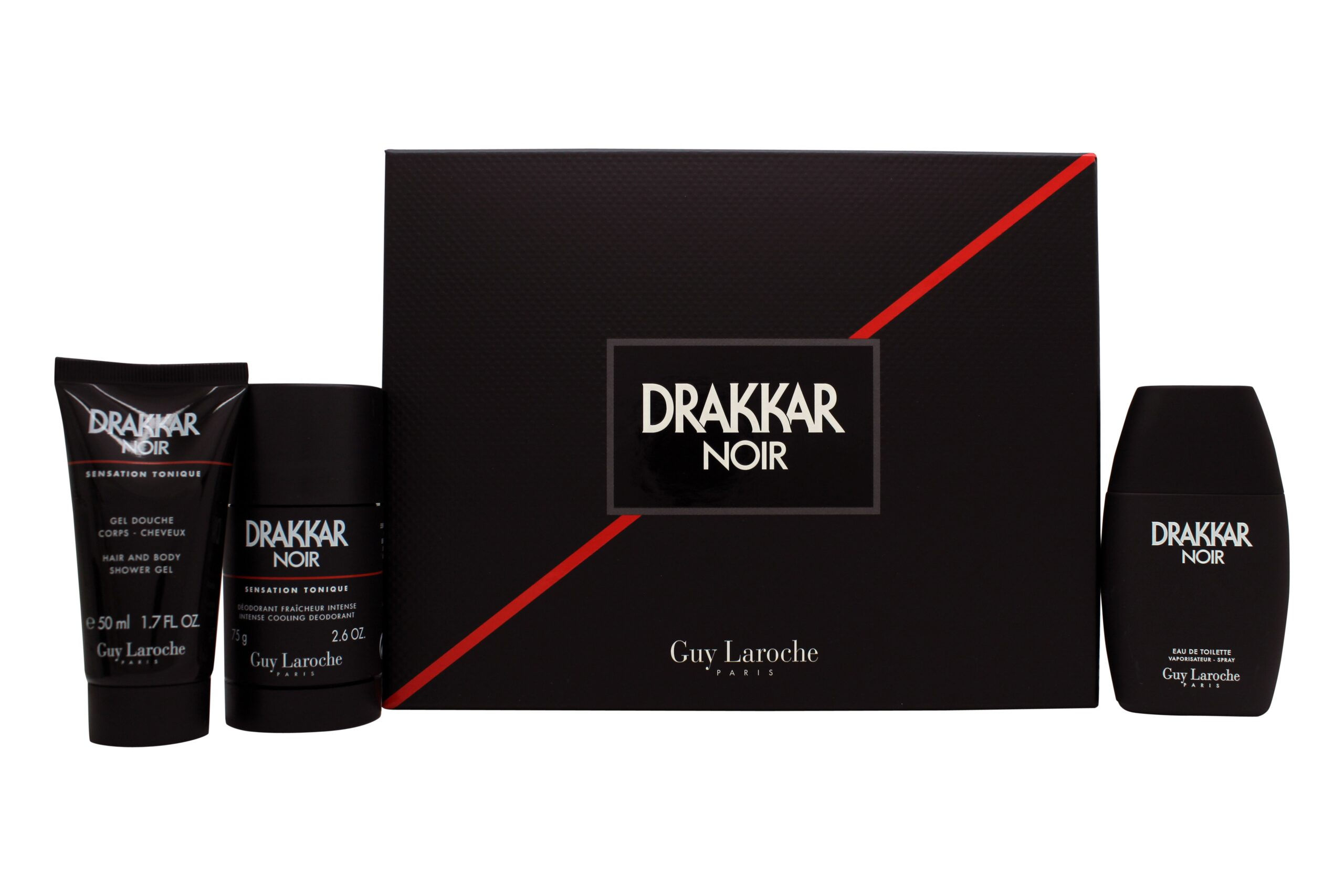 DRAKKAR NOIR EDT 50ML + SG 50 ML + DEO STICK 75GRS