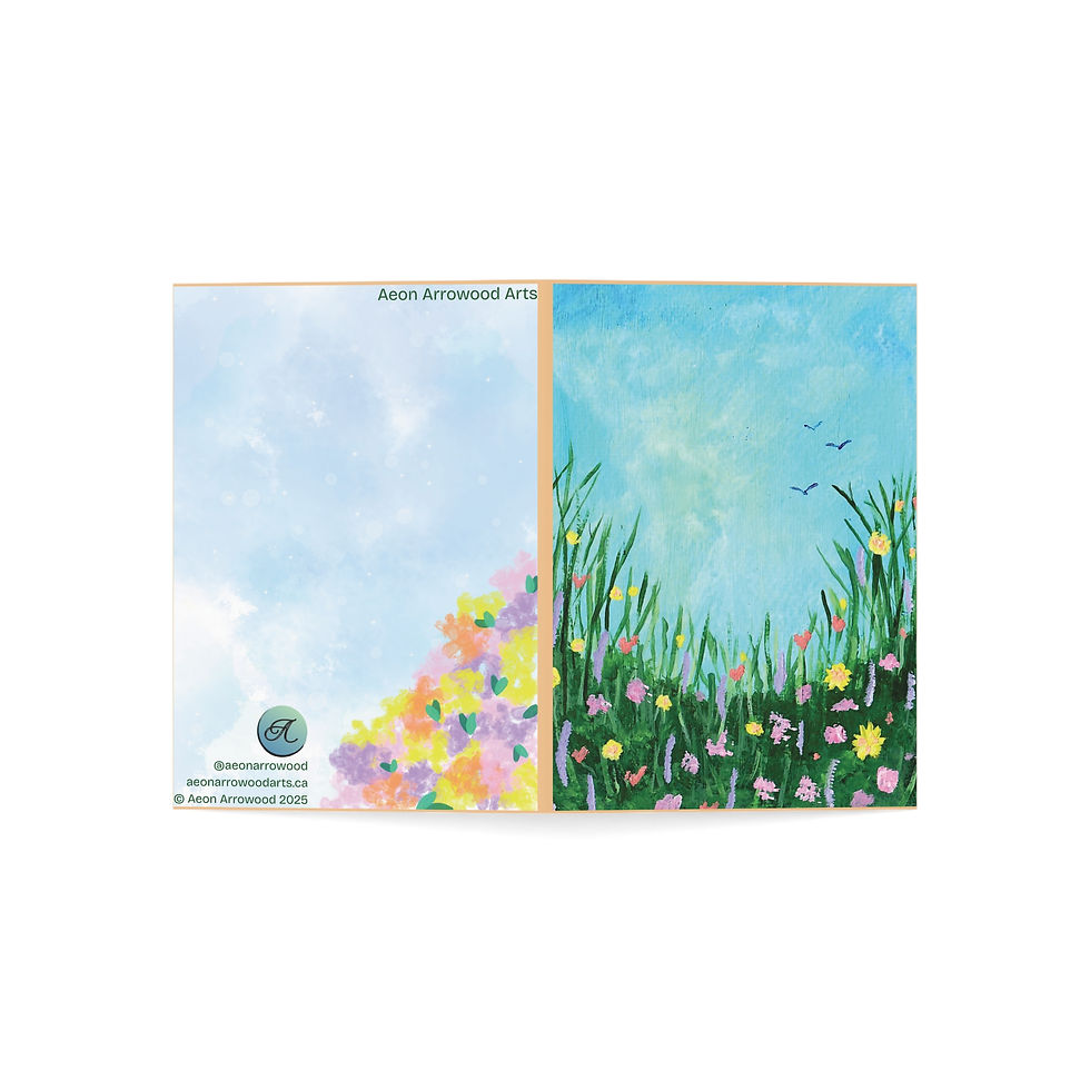 Miniature : Artist Designed Meadow Greeting Card Blank Inside (1/10/30/50 pcs)
