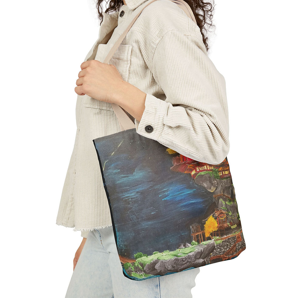 Miniature : Artist Designed Wangshu Inn at Night Tote Bag
