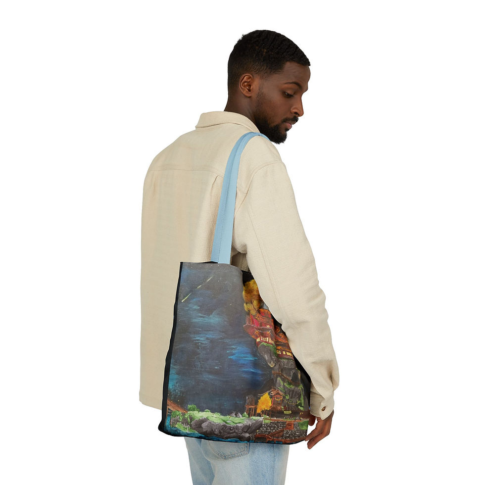 Miniature : Artist Designed Wangshu Inn at Night Tote Bag