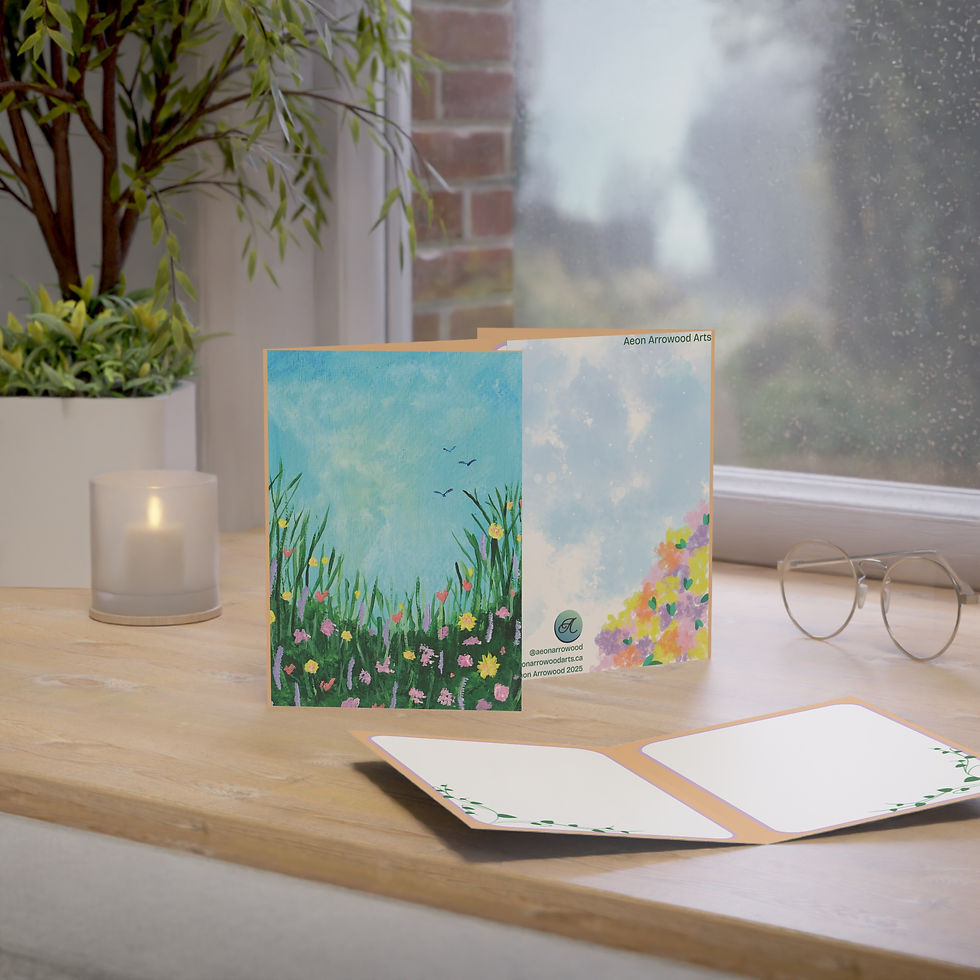 Miniature : Artist Designed Meadow Greeting Card Blank Inside (1/10/30/50 pcs)