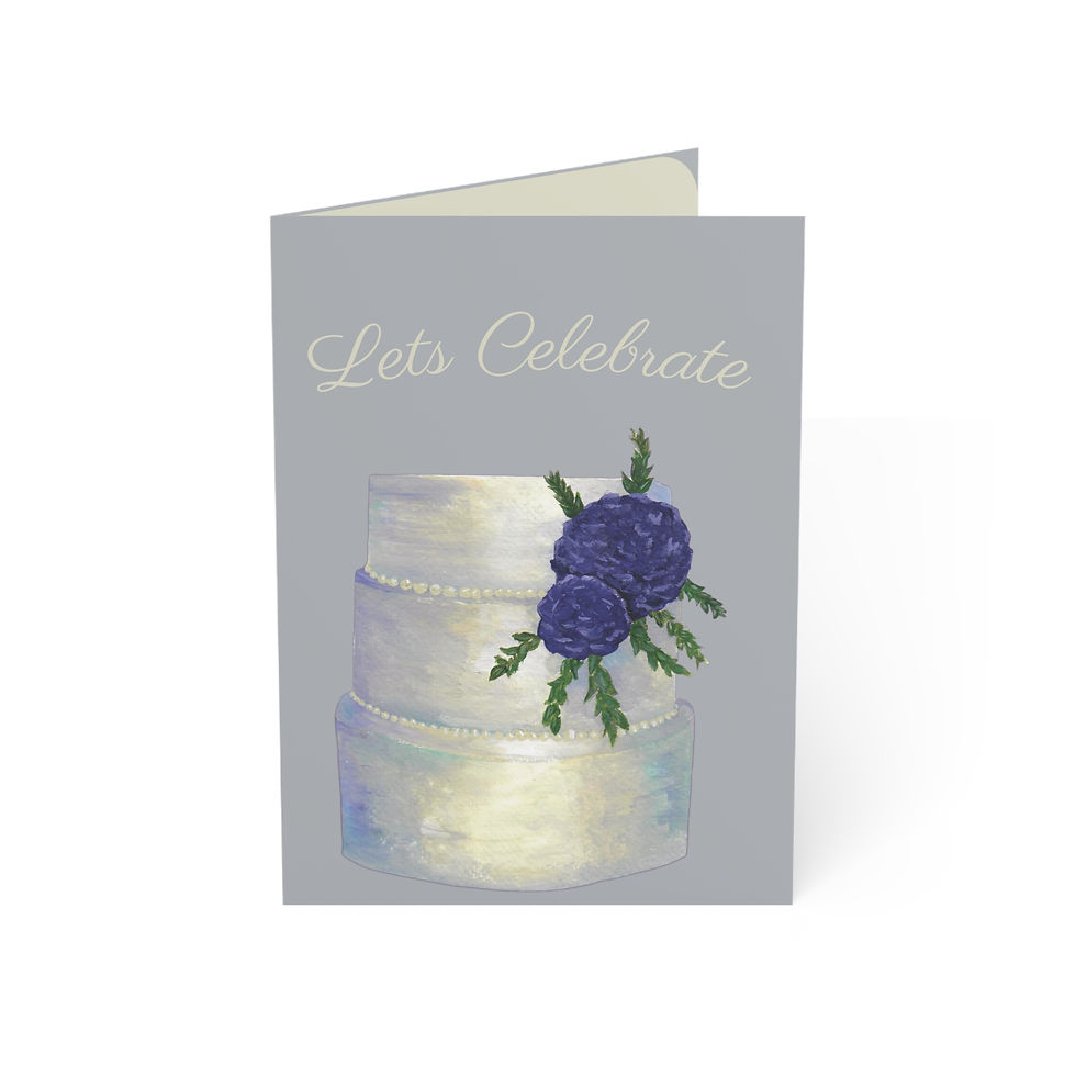 Miniature : Artist Designed Lets Celebrate Greeting Card - Blank Inside (1/10/30/50 pcs)