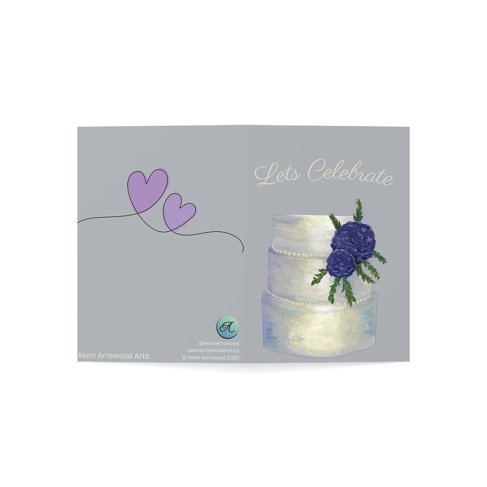 Miniature : Artist Designed Lets Celebrate Greeting Card - Blank Inside (1/10/30/50 pcs)