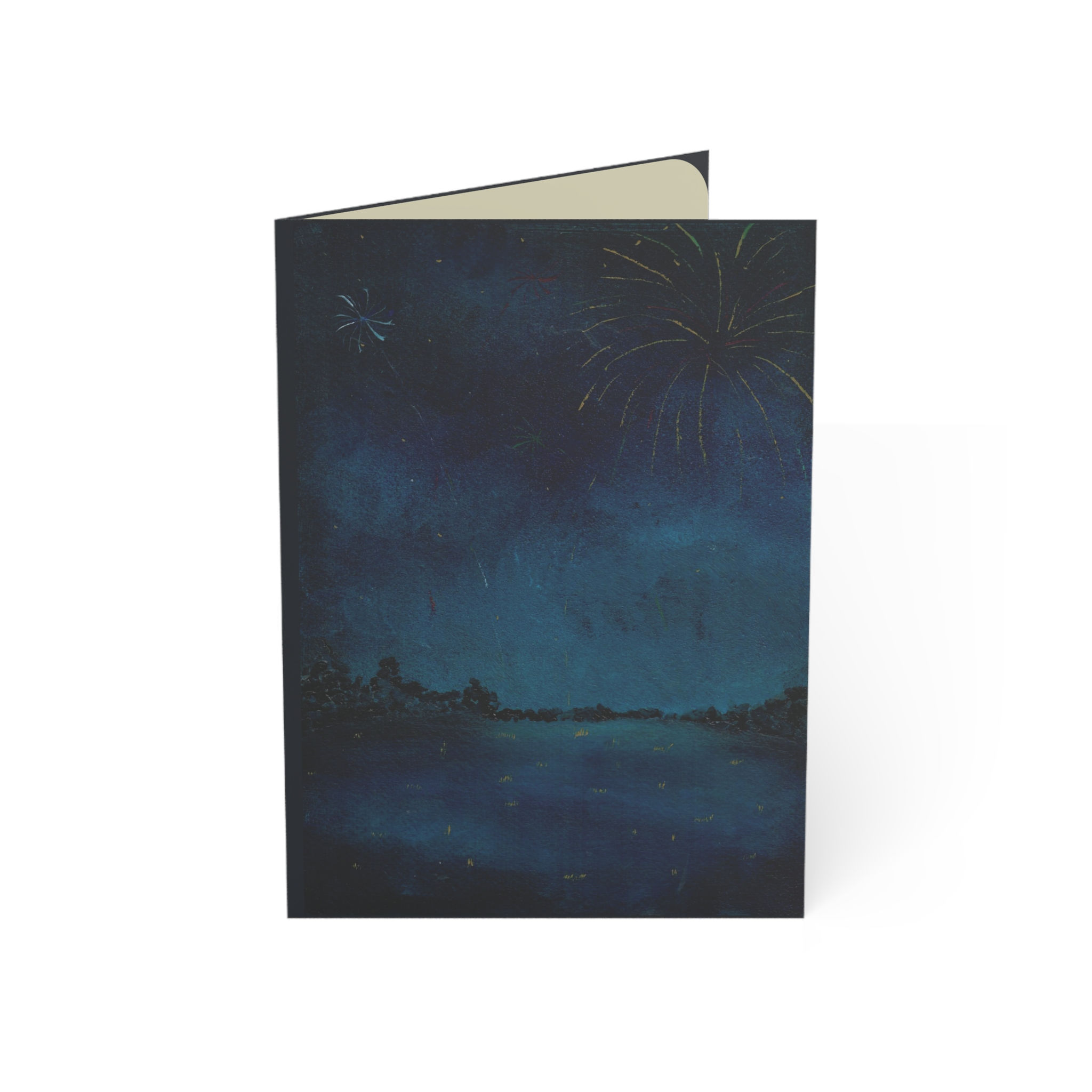 Artist Designed Fireworks Greeting Card - Blank Inside (1/10/30/50 pcs)