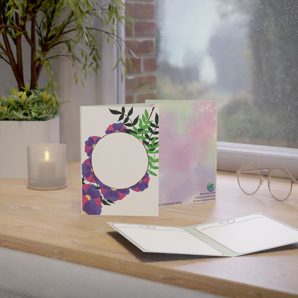 Miniature : Artist Designed Flower Greeting Card, Blank Inside (1/10/30/50 pcs)