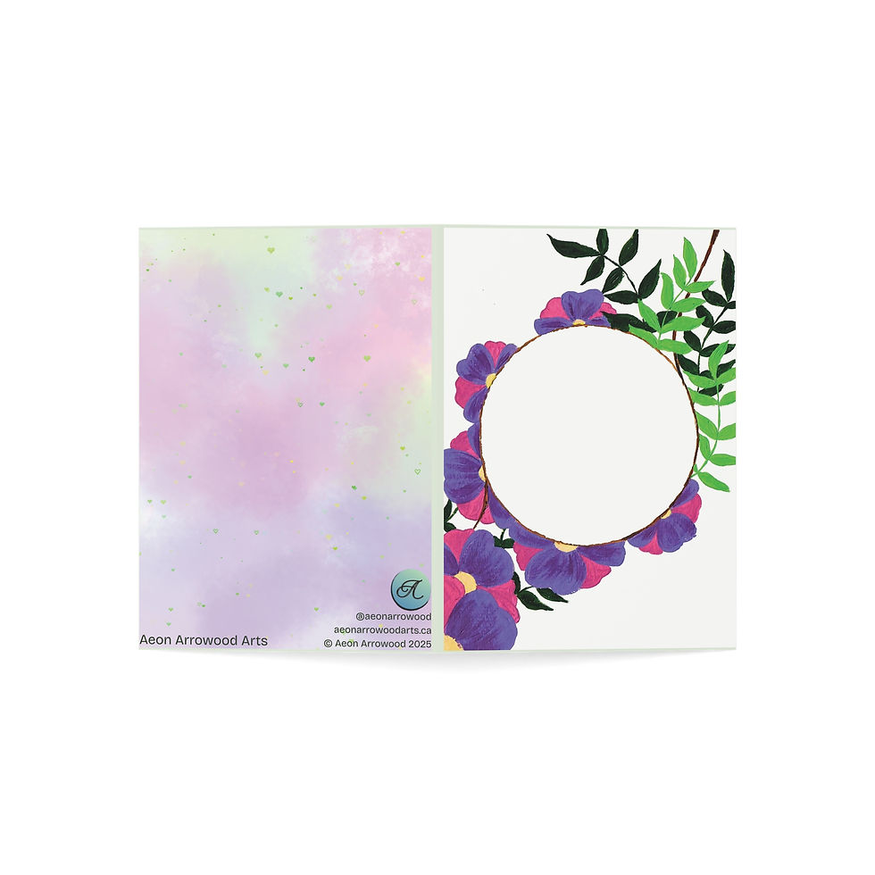 Miniature : Artist Designed Flower Greeting Card, Blank Inside (1/10/30/50 pcs)