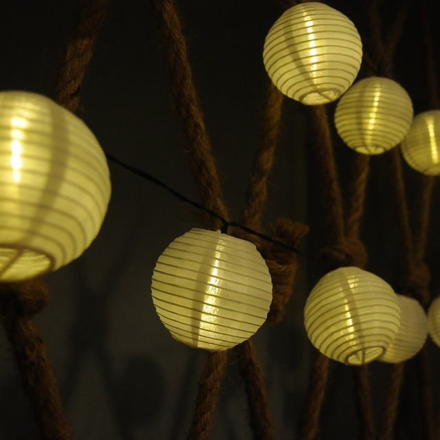 Dailyart 20LED 15.8ft Solar Powered White Lantern/LED String Light/Fairy Light, Perfect for Outdoor,