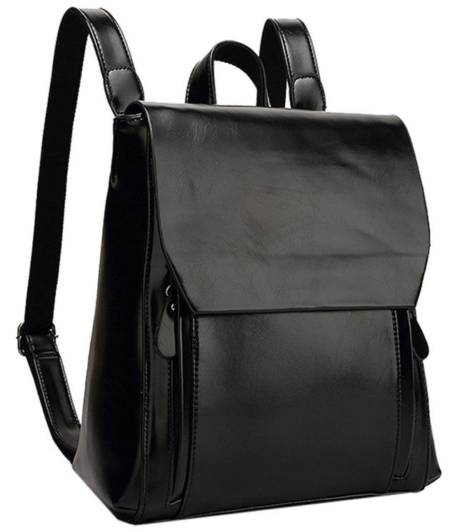 Coofit Women Oil Wax Leather Backpack Ladies Shoulder Bag Zipper Handbag Travelling Bag