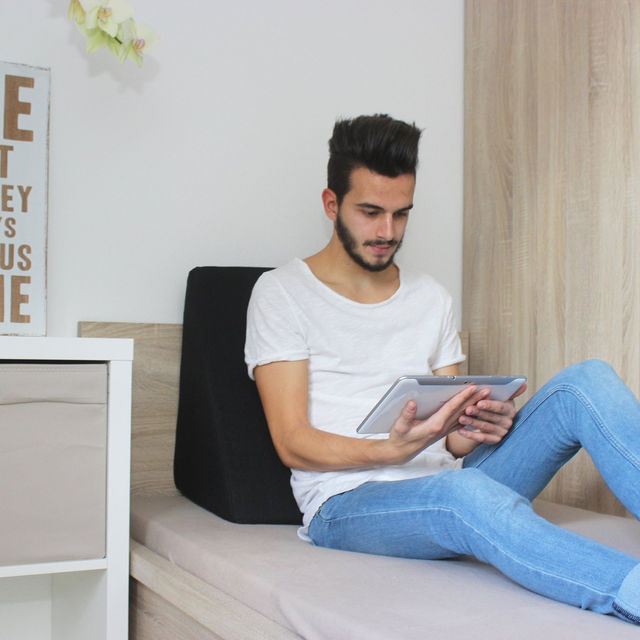 Wedge Pillow, Back Support for Bed, Couch and Sofa / TV and Reading Pillow Size 60cm X 50cm, Height
