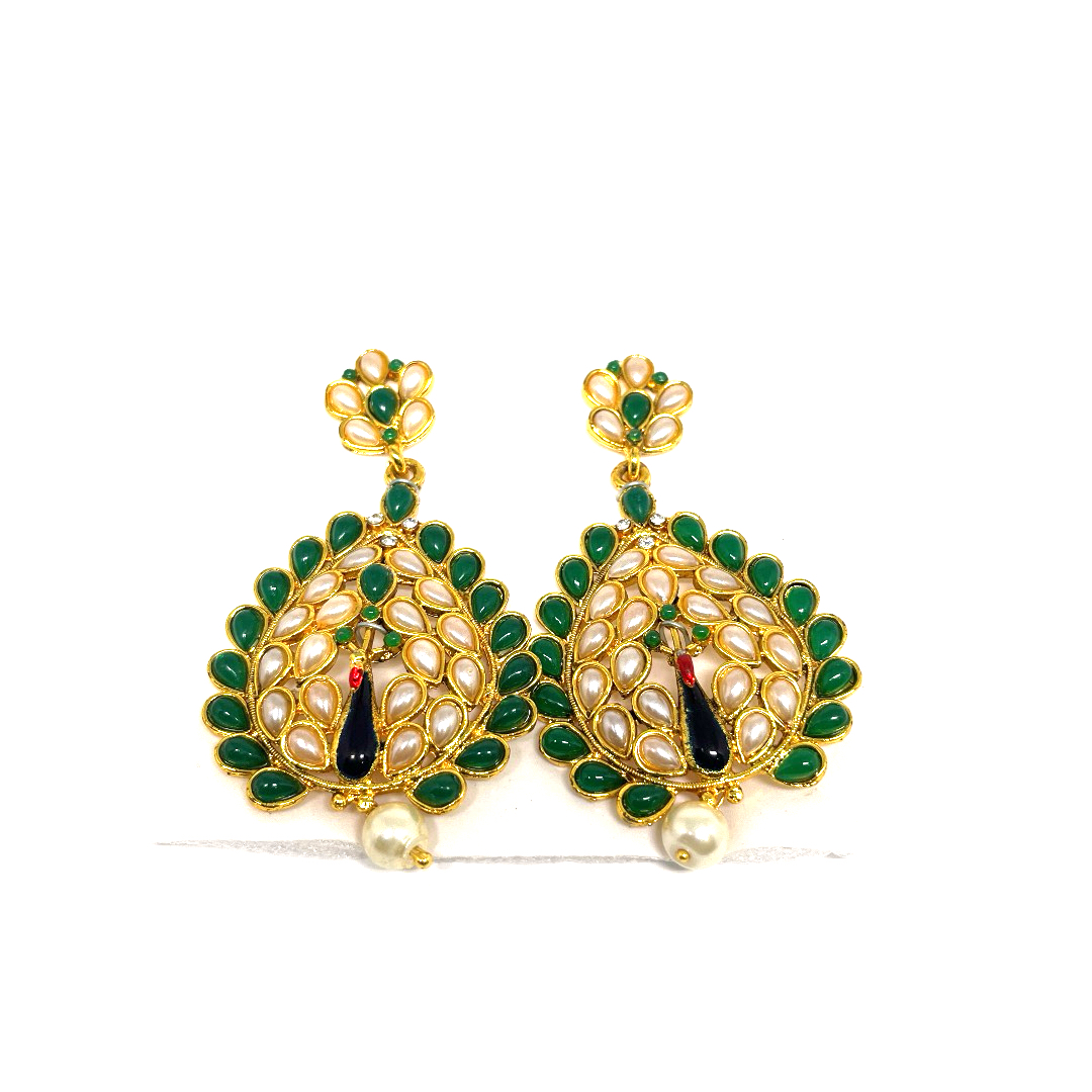 Pota Stone Peacock Dangler Earrings