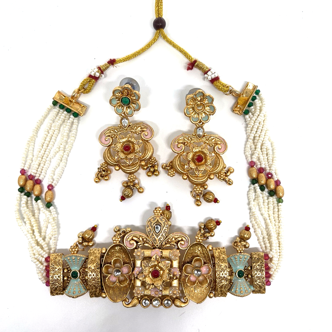 Floral Choker necklace set