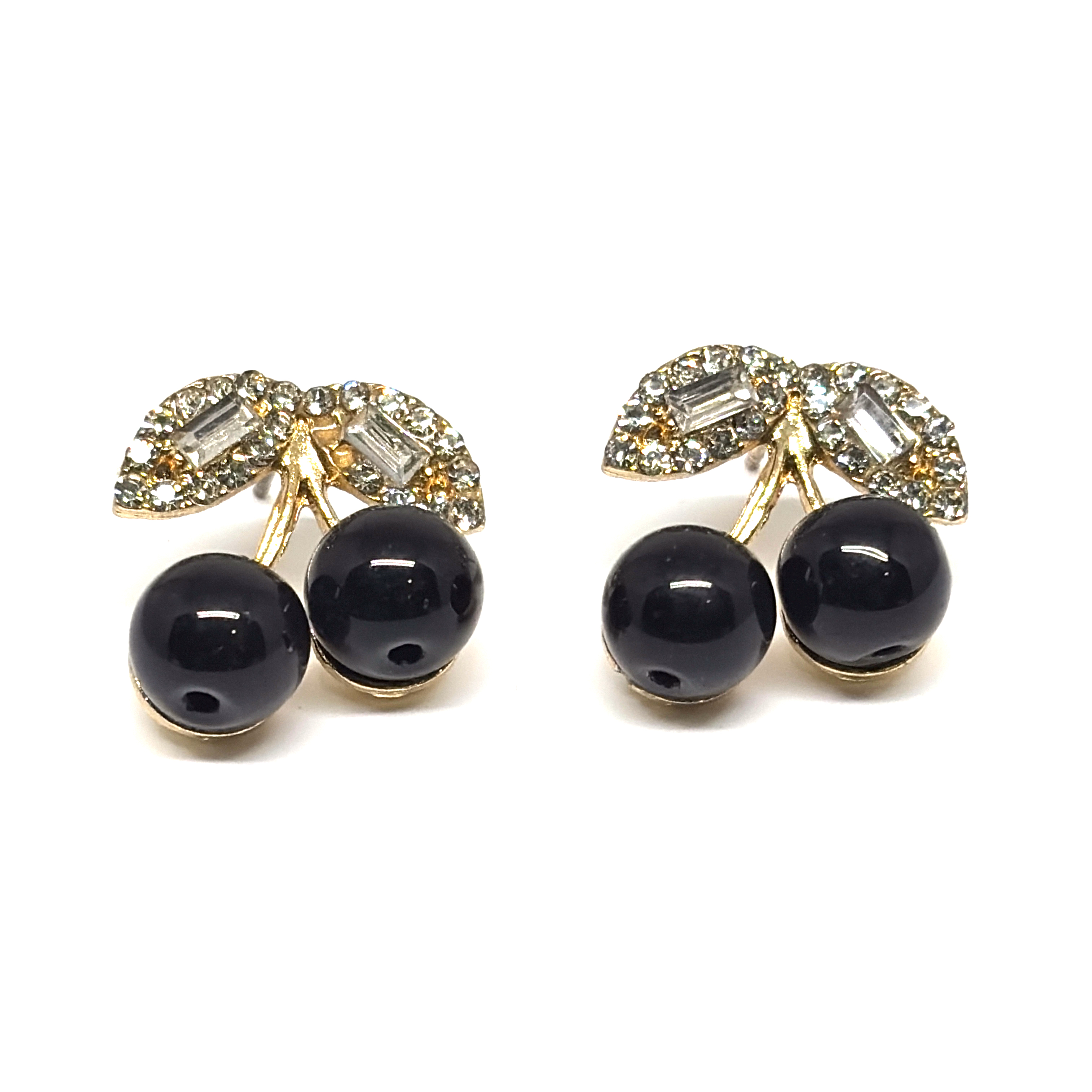 Black cherry studs earrings
