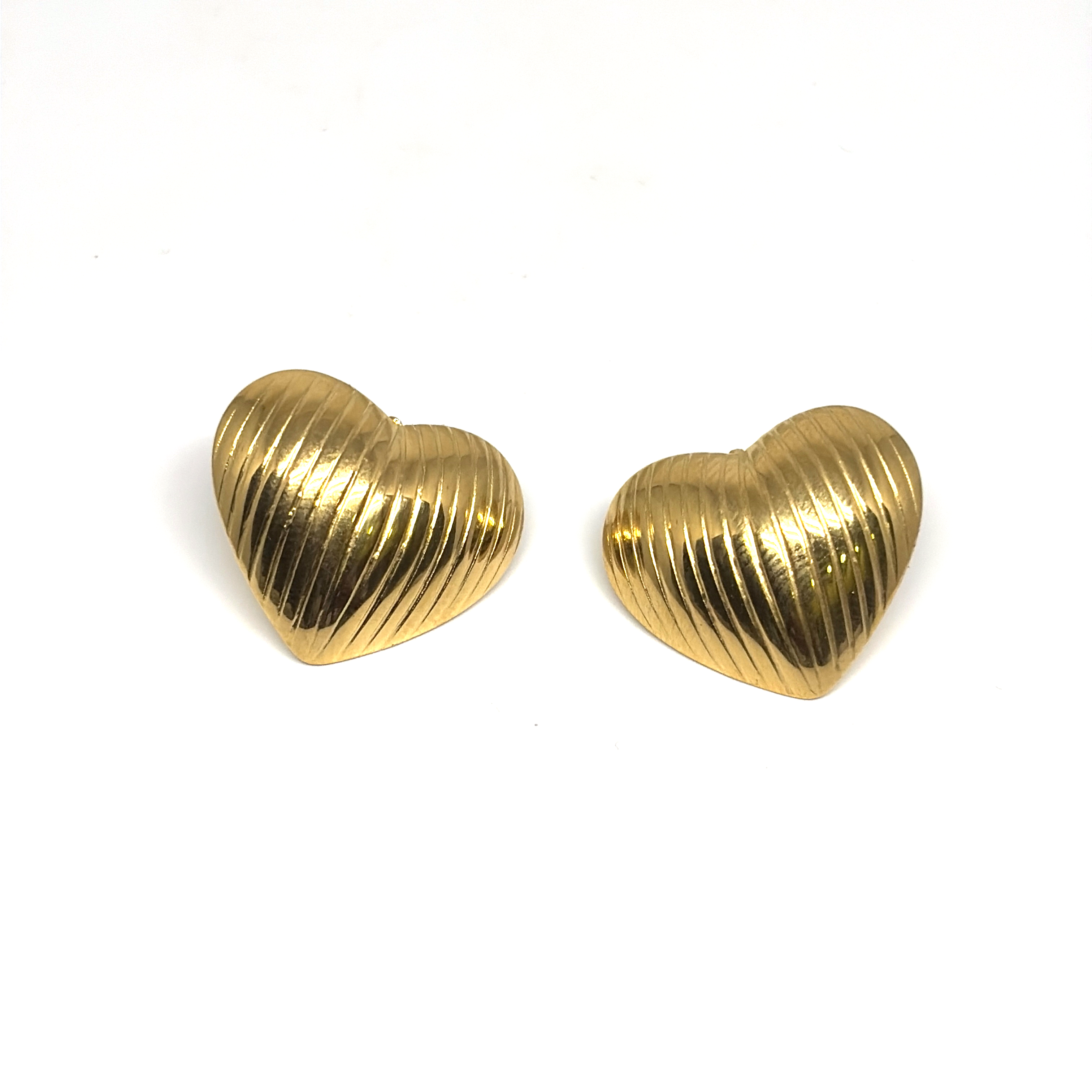 Embosed Heart Shaped Earrings