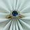 Thumbnail: 18K Yellow Gold Cushion Cut Sapphire and Diamond Ring