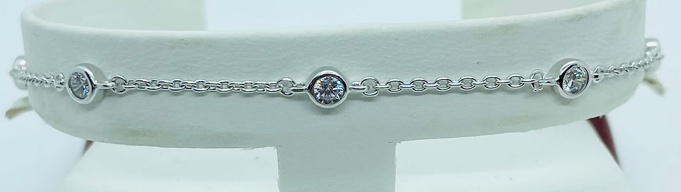 Sterling Silver Bezel Bracelet
