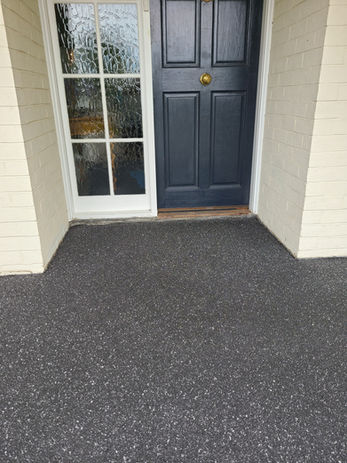 stencilled spray-crete decorative concrete surface