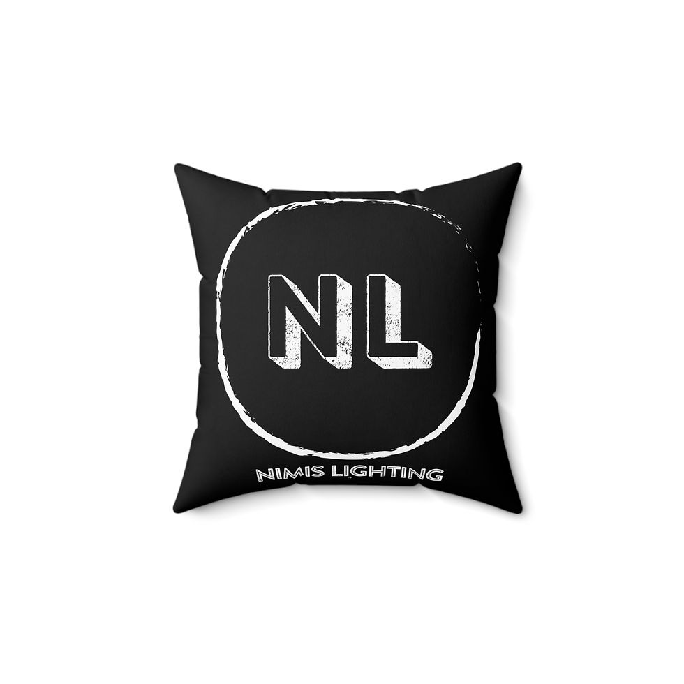NL Black Spun Polyester Square Pillow