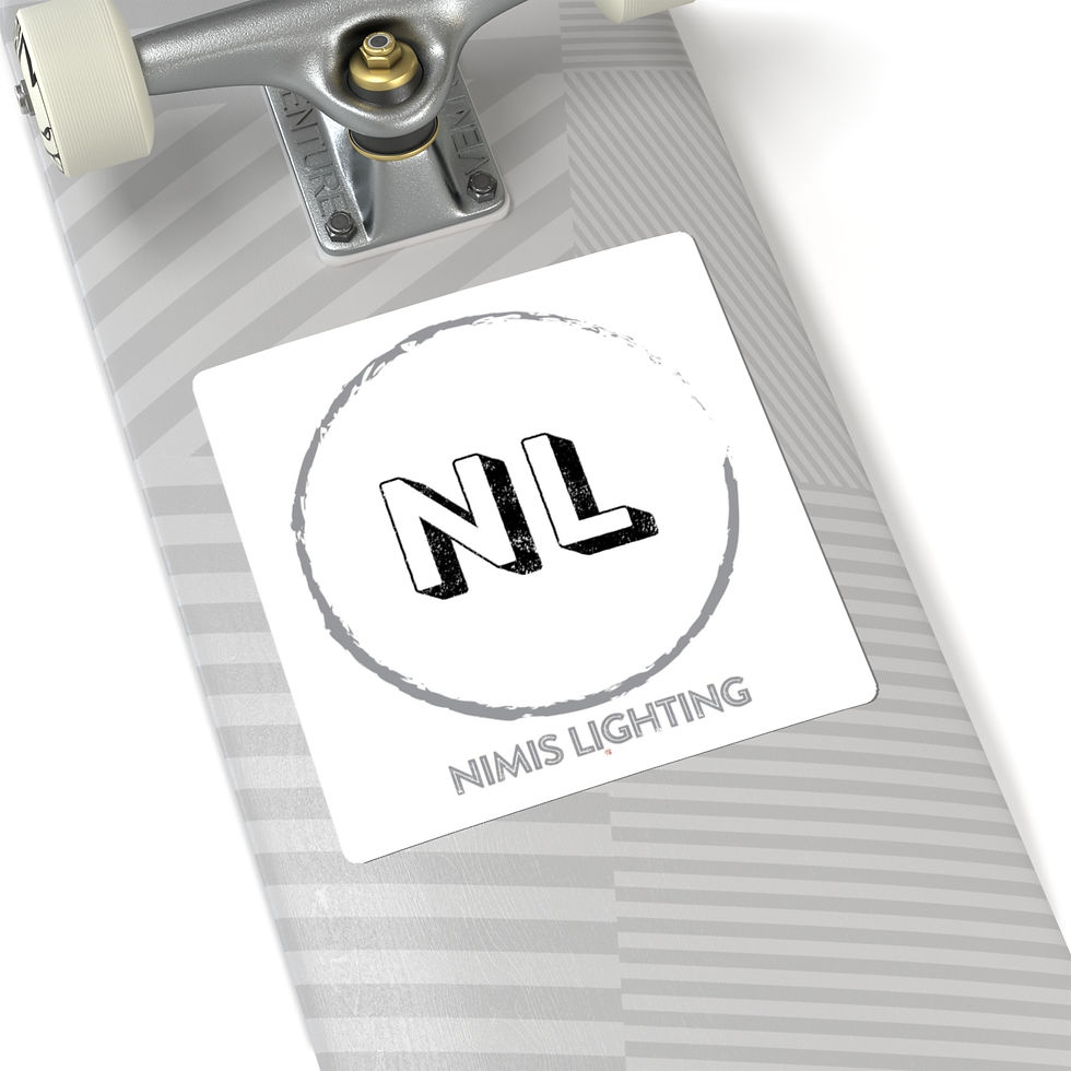 Thumbnail: White Nimis Lighting Logo Sticker NL Round Emblem Kiss-Cut Sticker