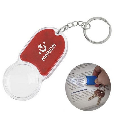 transparent magnifier led keychain